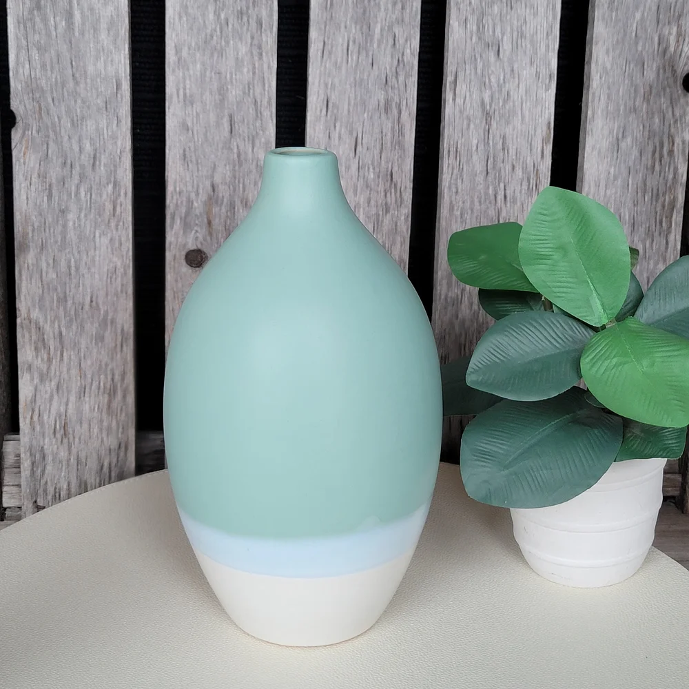 Target Mint, Baby Blue & White Teardrop Ceramic Bud Vase